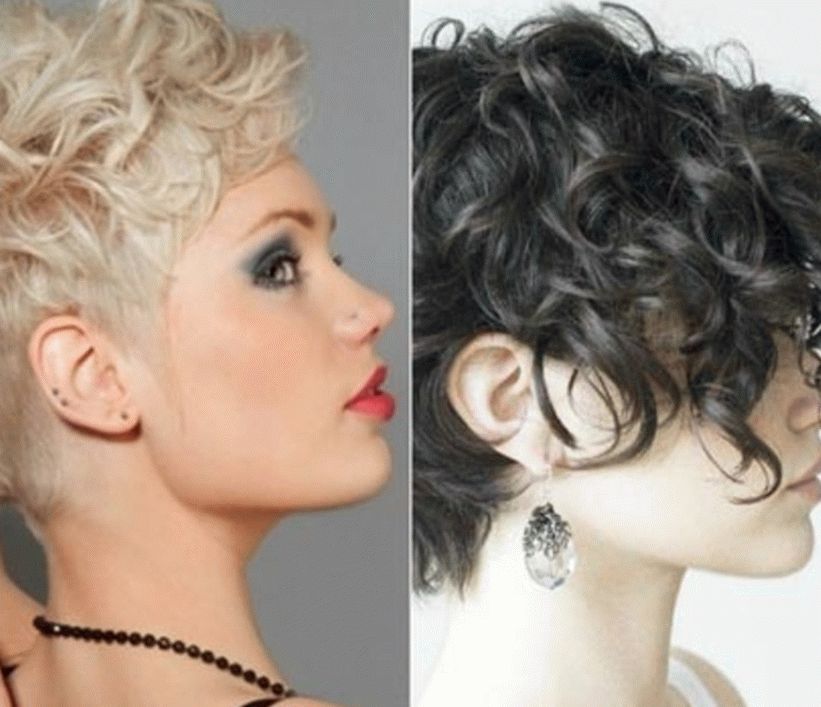 Cachos originais em cortes de cabelo curtos